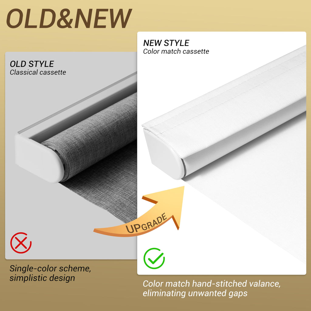 Cordless Blackout Roller Shades for Windows, White