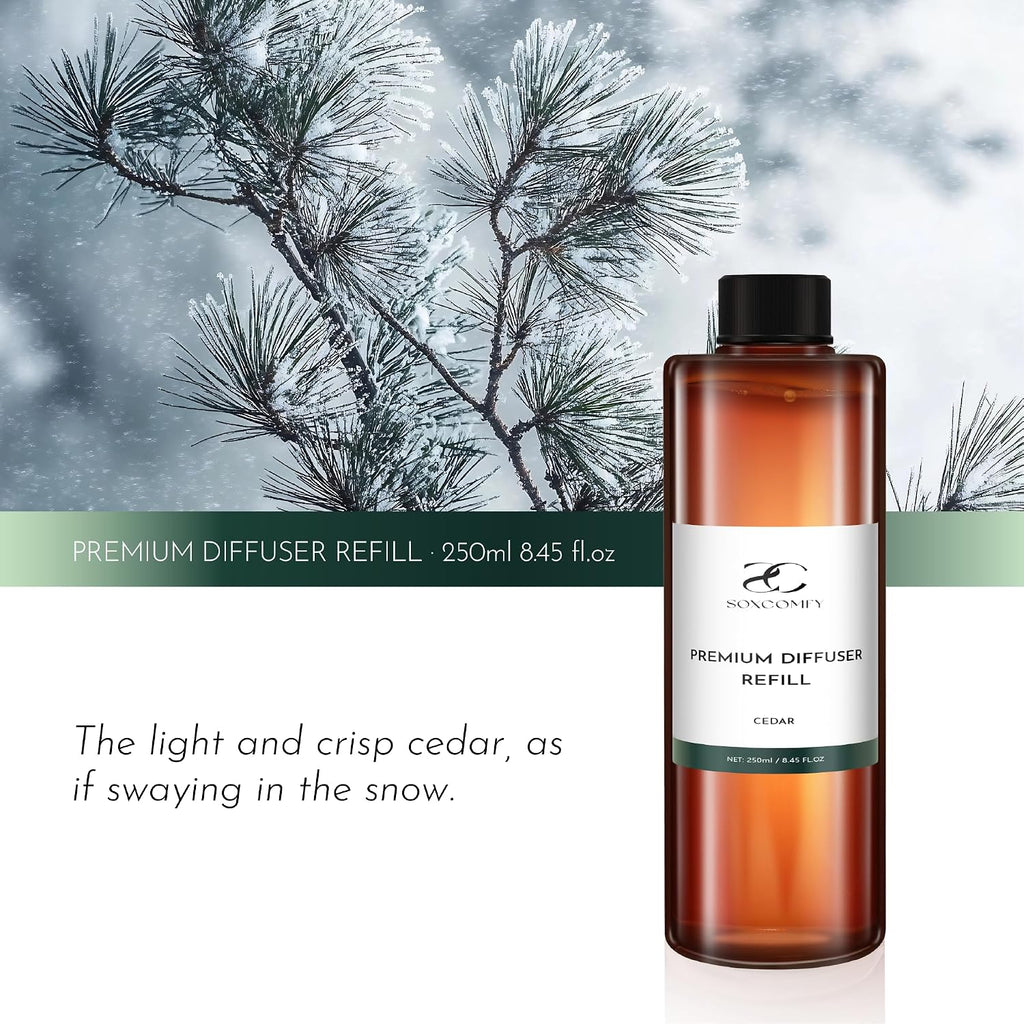 Diffuser Oil Refill, 250ml / 8.45 fl oz, Cedar - Reed & Aromatherapy Diffuser Oil, Long-Lasting Home Fragrance