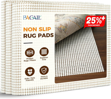 5 x 7 FT Rug Pad Gripper for Hardwood Floors, Non Slip Rug Pads for Area Rugs, Extra Thick Under Rug Padding, Protect - Set of 35