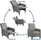 Home Theater Seating Single Fabric Recliner for Living Room Chair Adjustable Sofa with Thicker Seat Cushion Tufted