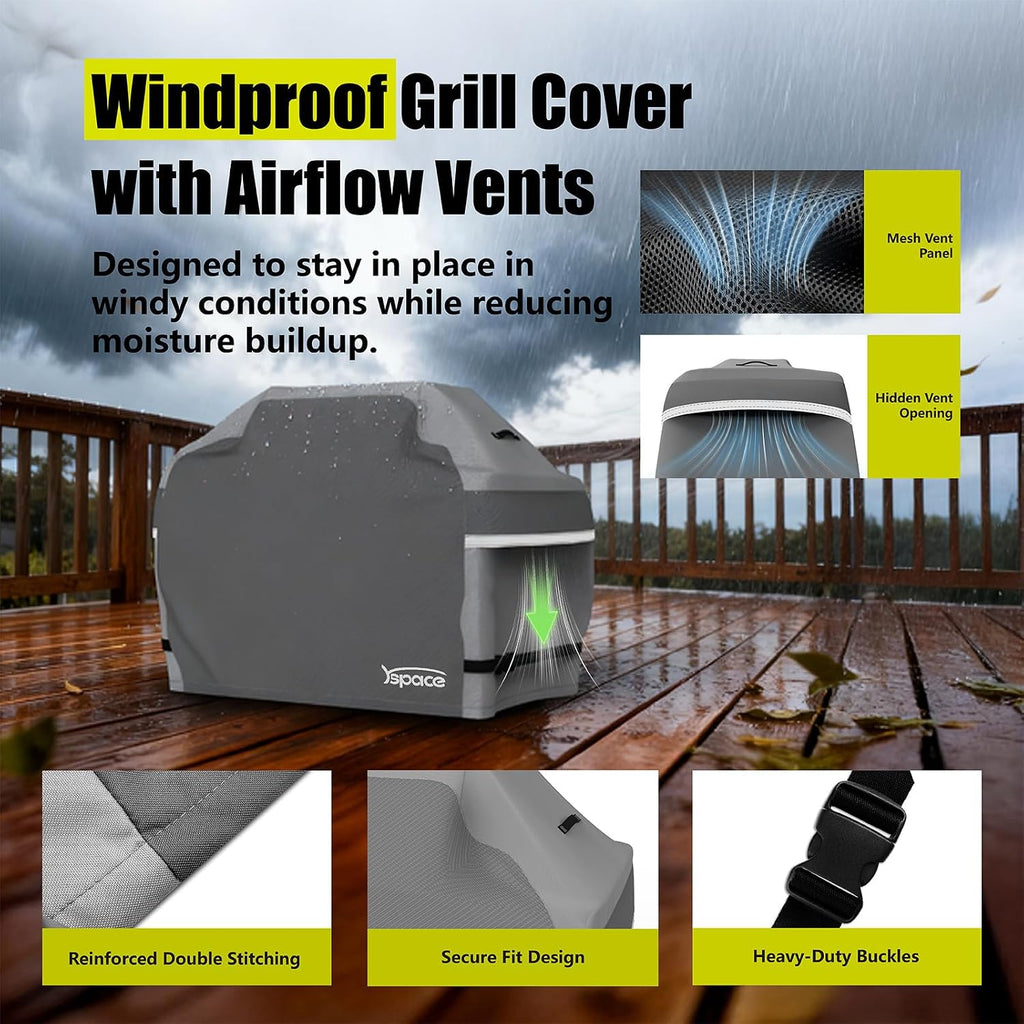 58 Inch Grill Cover Heavy Duty Waterproof Grill Cover for Outdoor | BBQ Grill Cover Fits Weber Genesis II LX 300