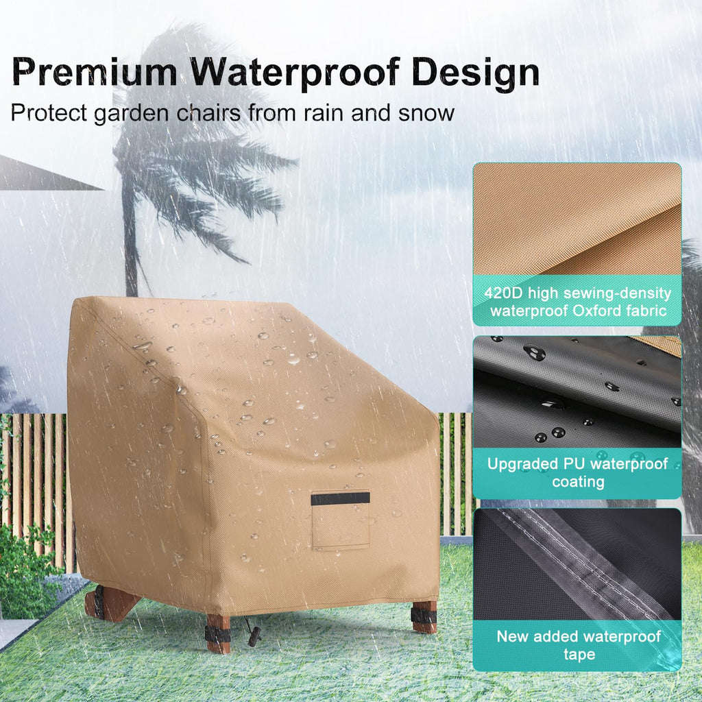 Adirondack Outdoor Chair Covers Waterproof 33"Wx35"Dx36"H, Brown