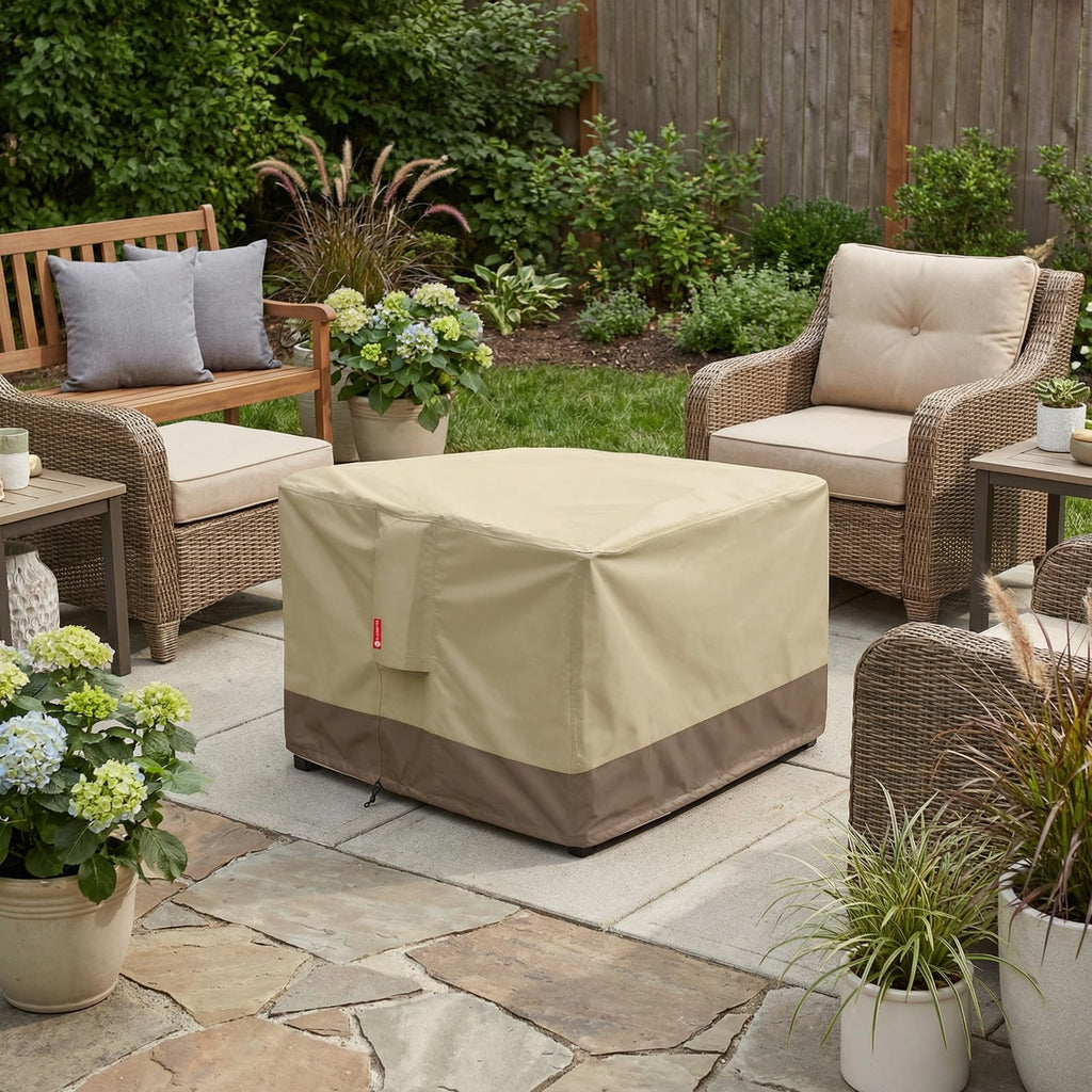 Gas Fire Pit Cover Square, Waterproof 600D, 36"L x 36"W x 24"H