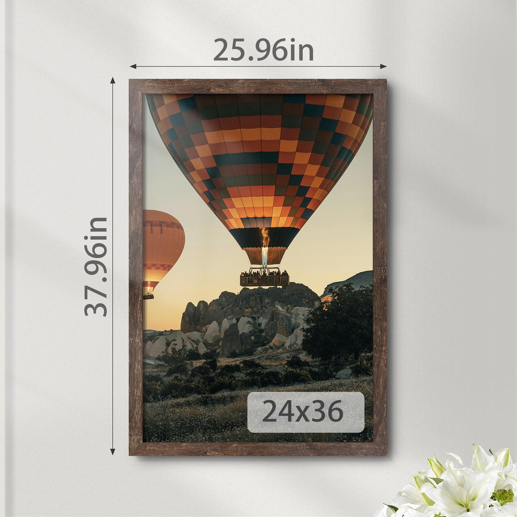 24x36 Poster Frame Rustic Brown, for Wall Mounting, 1 Pack