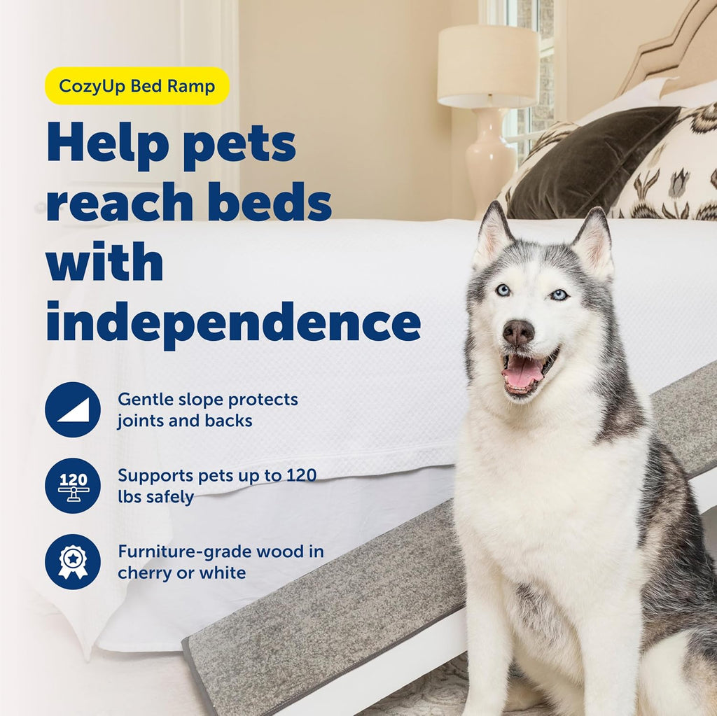 Wooden Pet Bed Ramp, White