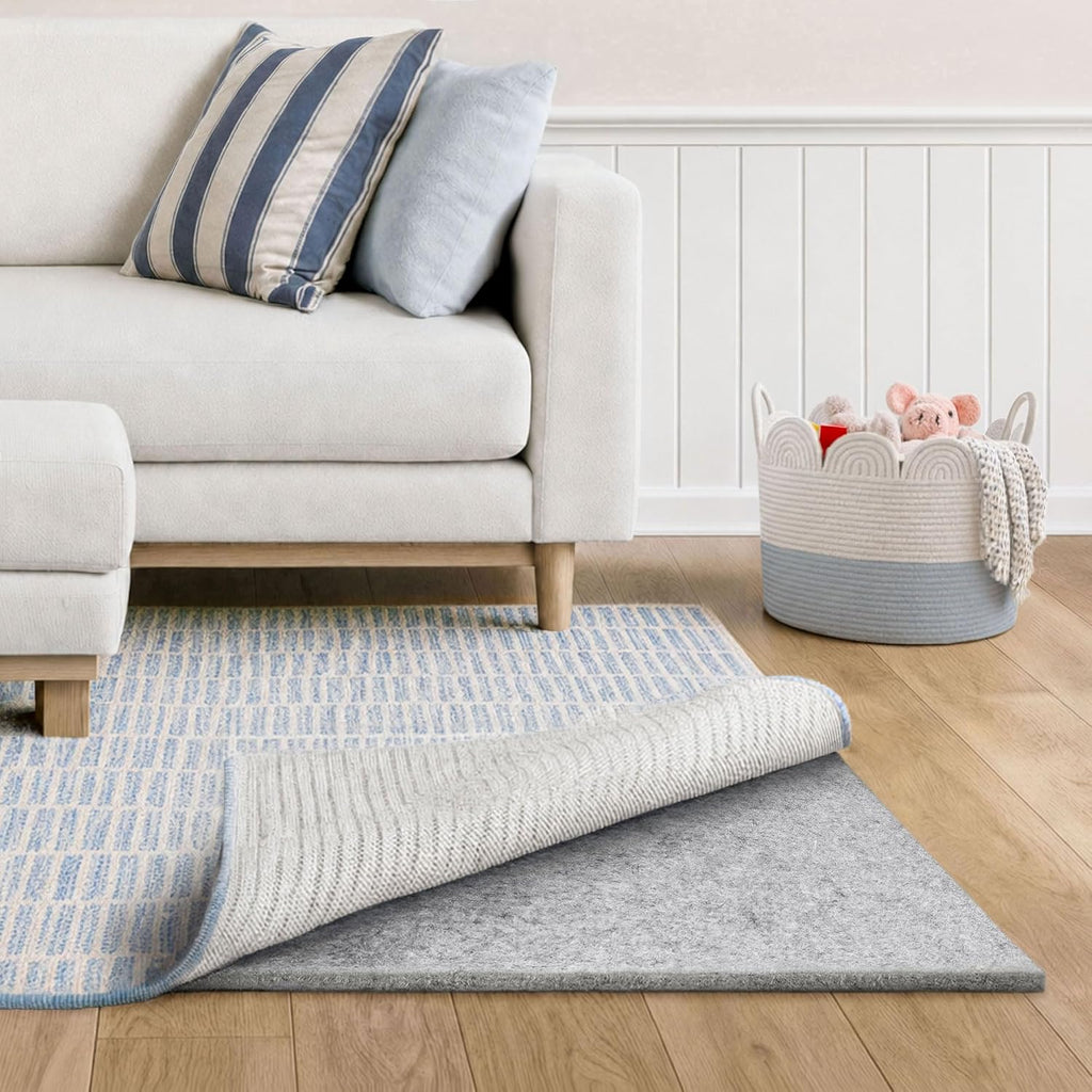 Basics - 8'x10' - 1/2" Thick - 100% Felt - Protective Cushioning Rug Pad - Safe for All Floors and Finishes Including - Set of 80