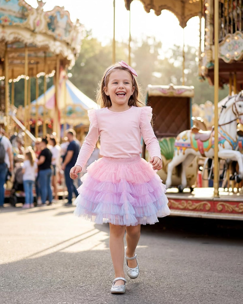 Toddler Girls Tutu Skirt Kids Layered Tulle Ballet Dance Skirt