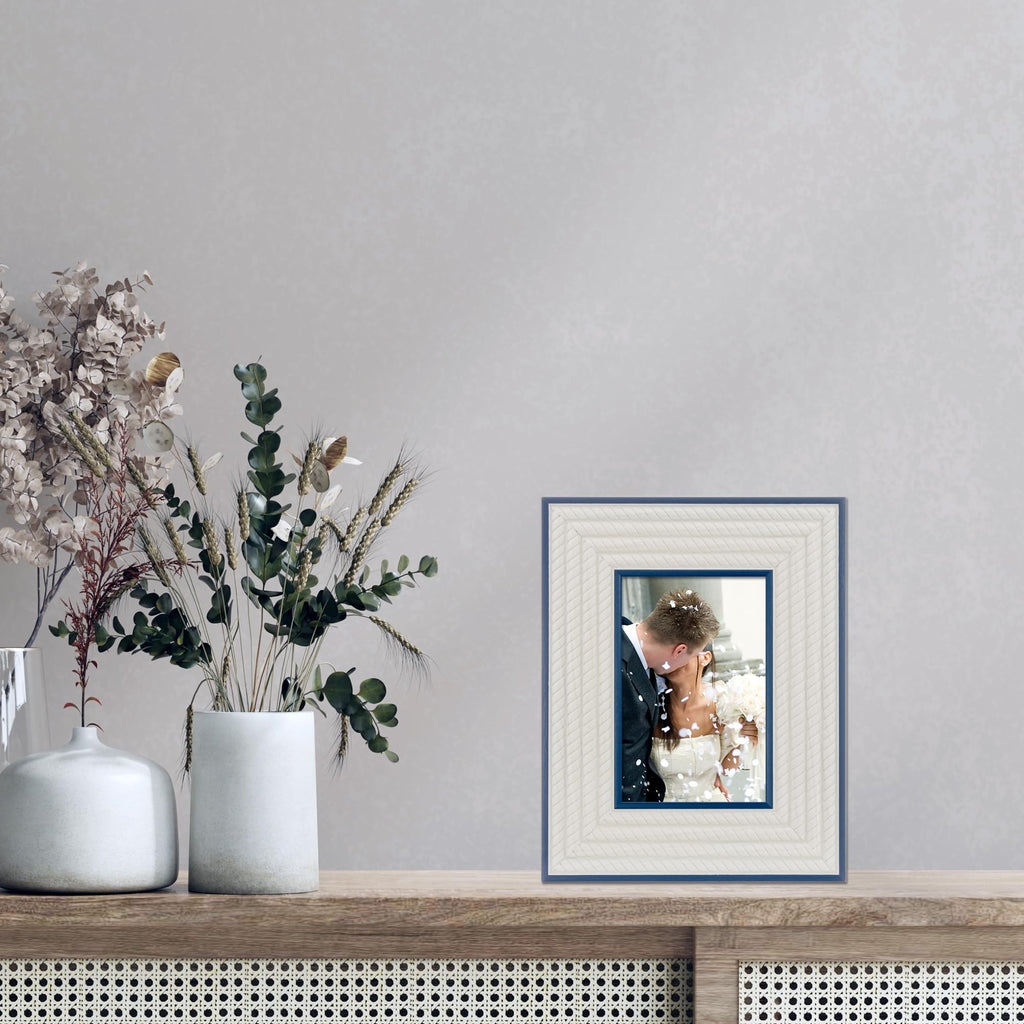 4x6 Breem Frame -Navy with White Rope