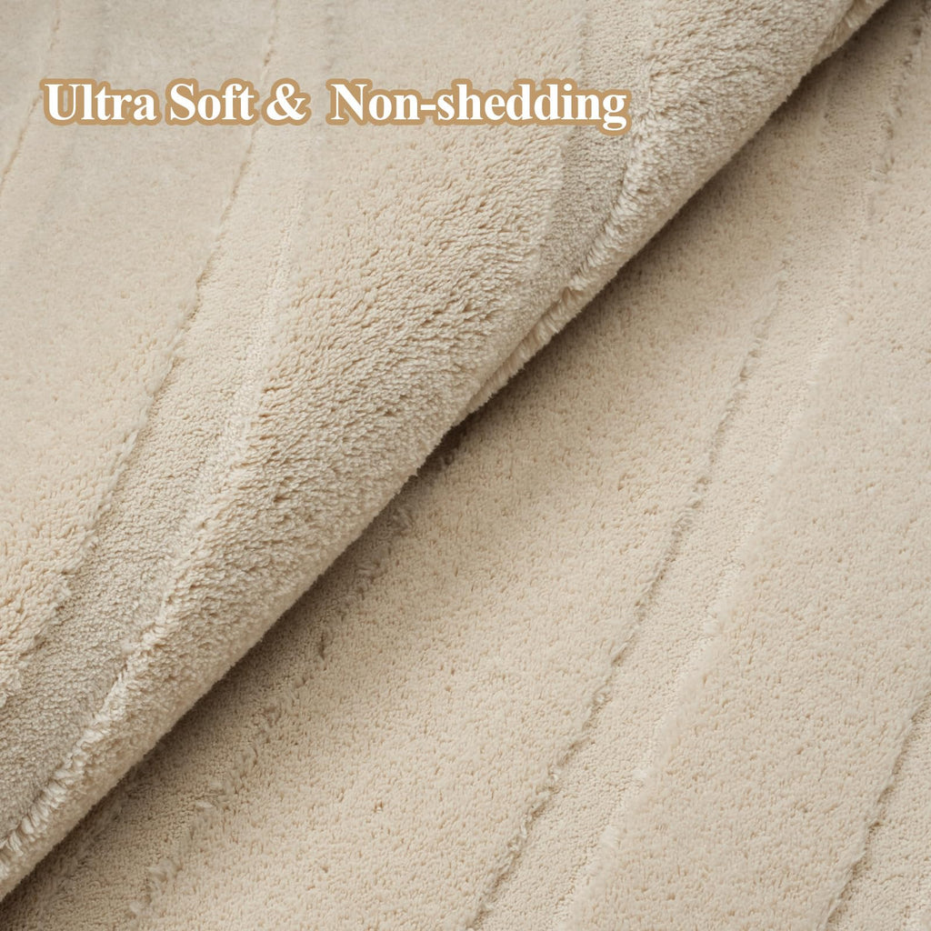 Area Rugs Bedroom, Modern Washable Rug, Beige