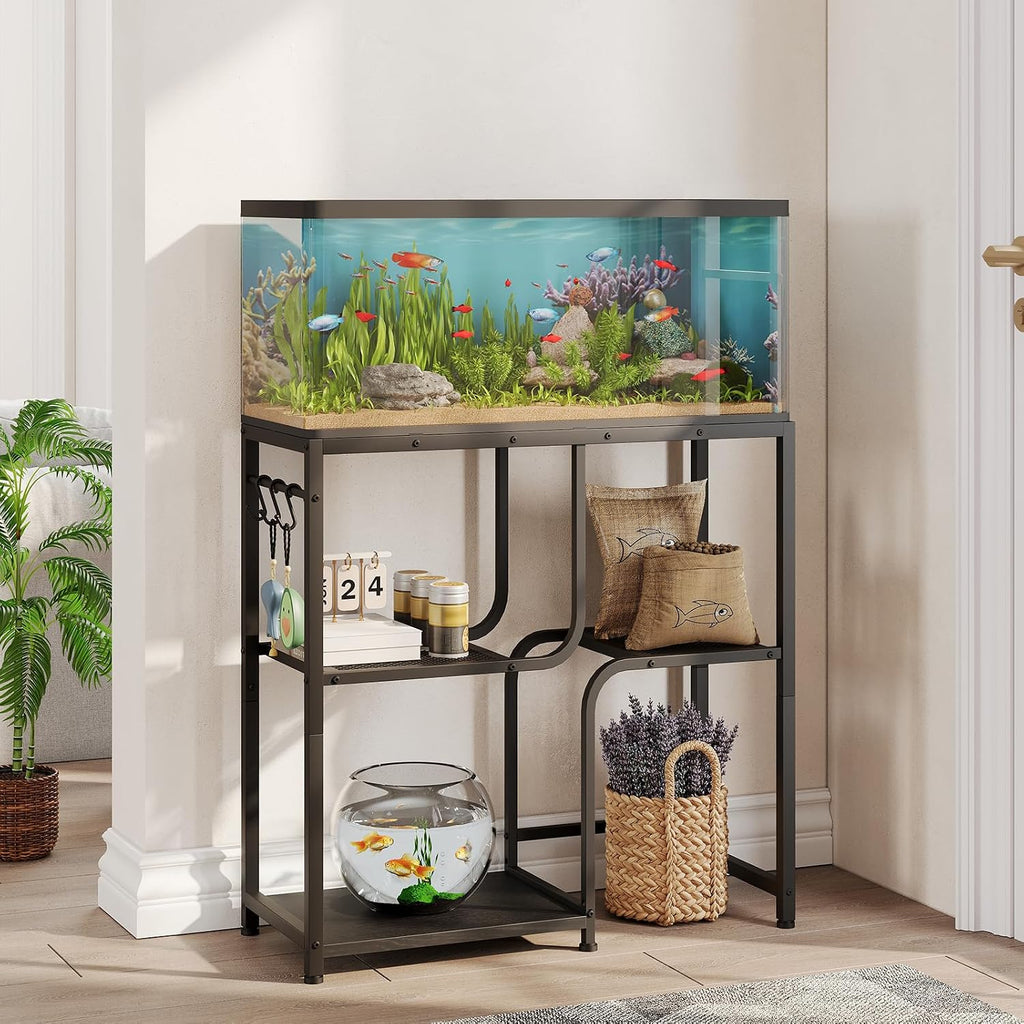 20 Gallon Fish Tank Stand with Storage Shelves, Aquarium Stand