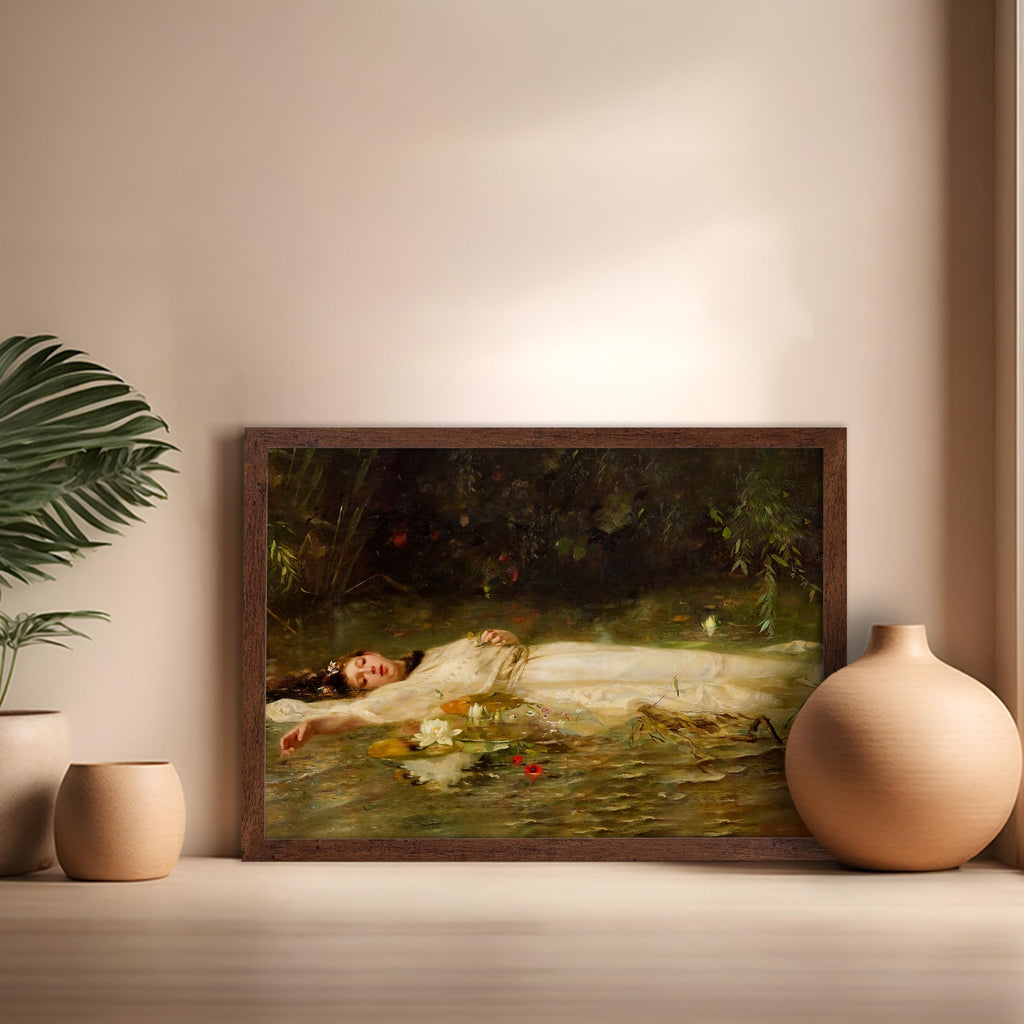Art Friedrich Wilhelm Theodor Heyser Print - Vintage Ophelia Poster - Fine Art - Floral Landscape Painting
