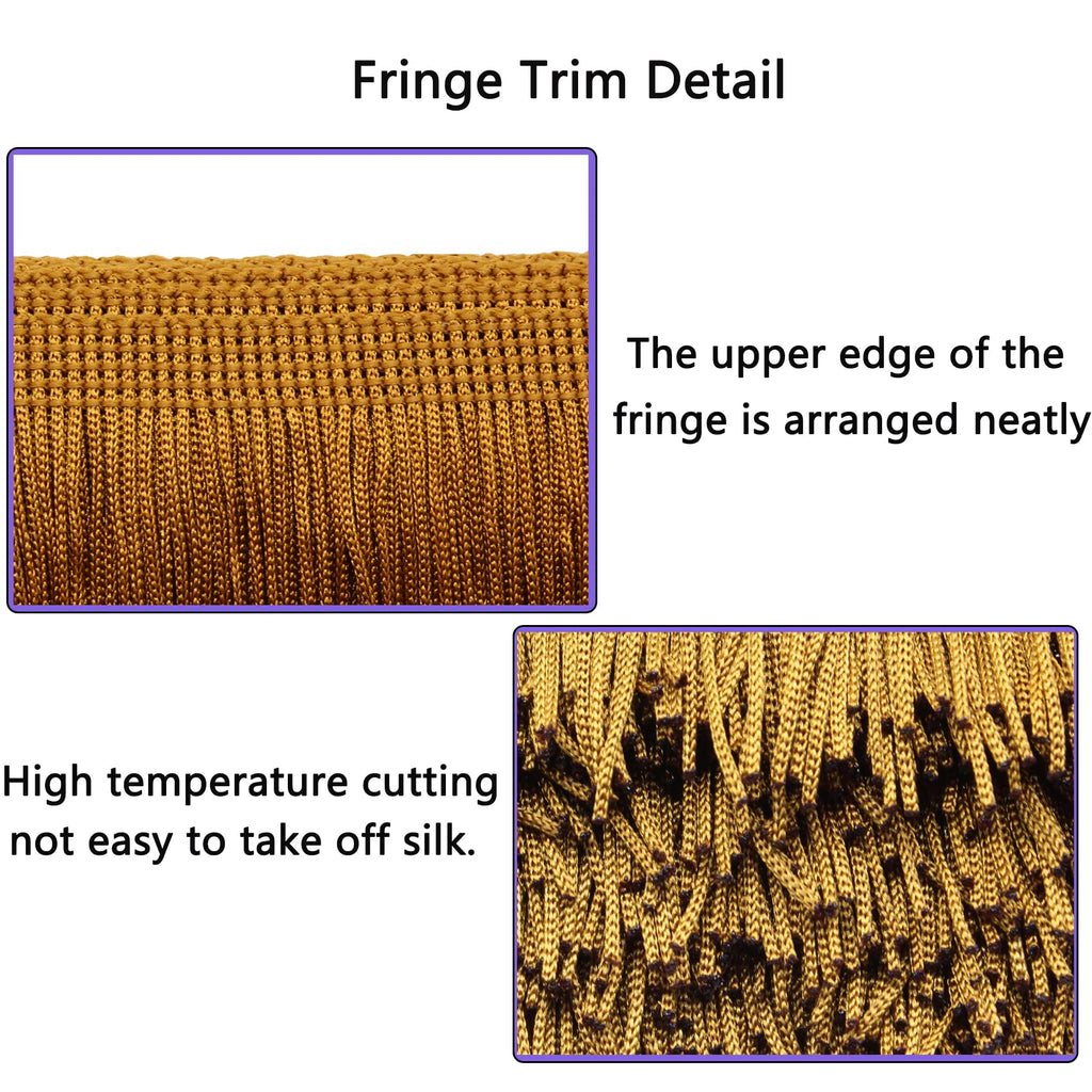 6" Brown Fringe Trim Tassel Sewing Trim for Clothes Accessories Latin Wedding Dress DIY Lamp Shade - 10 Yards