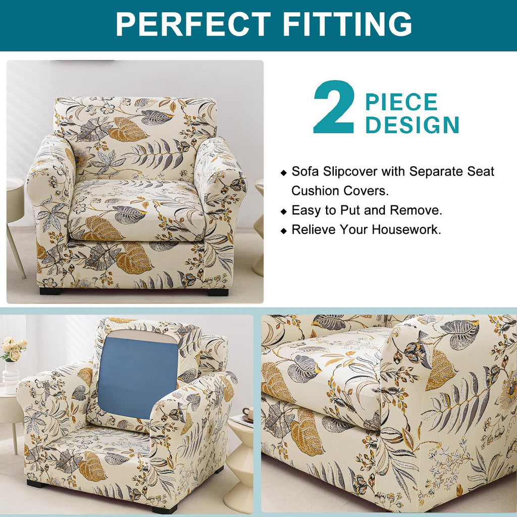 2 Piece Chair Covers Armchair Sofa Couch Slipcover, Small, Color32