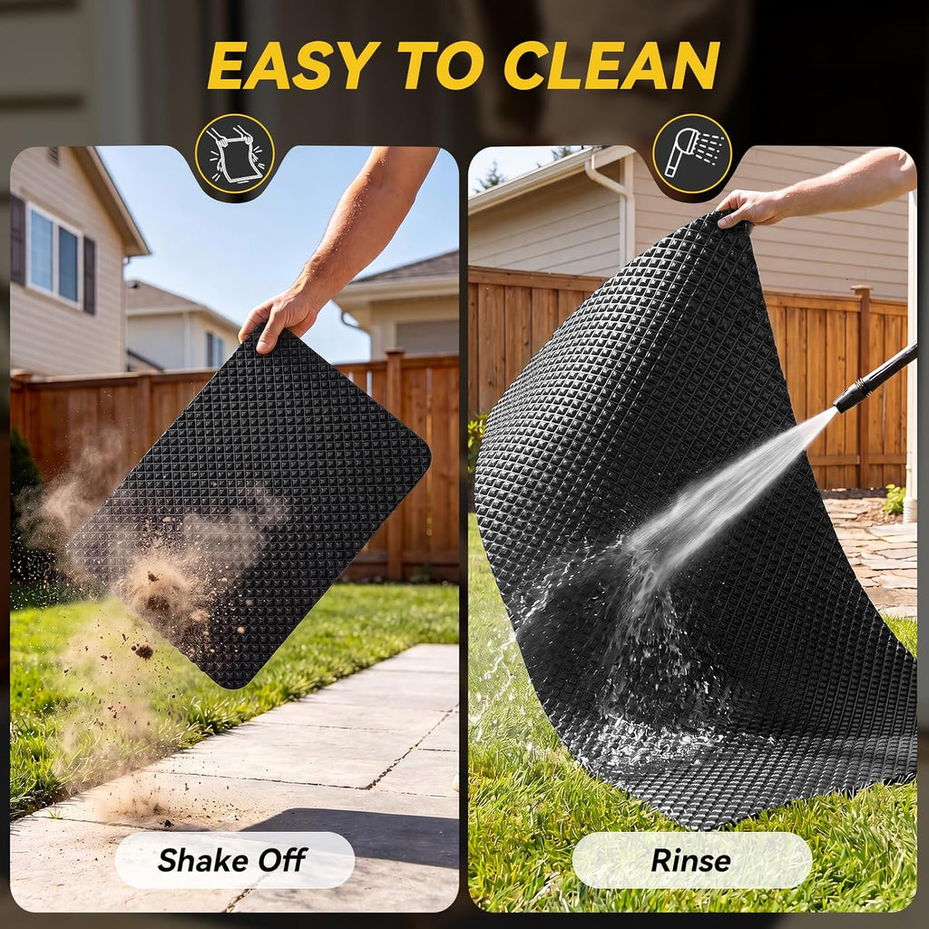 Front Door Mat Outside Entrance, Non Slip Doormat, Black 24"x36" | Welcome Floor Mats, Heavy Duty Drainage Dirt