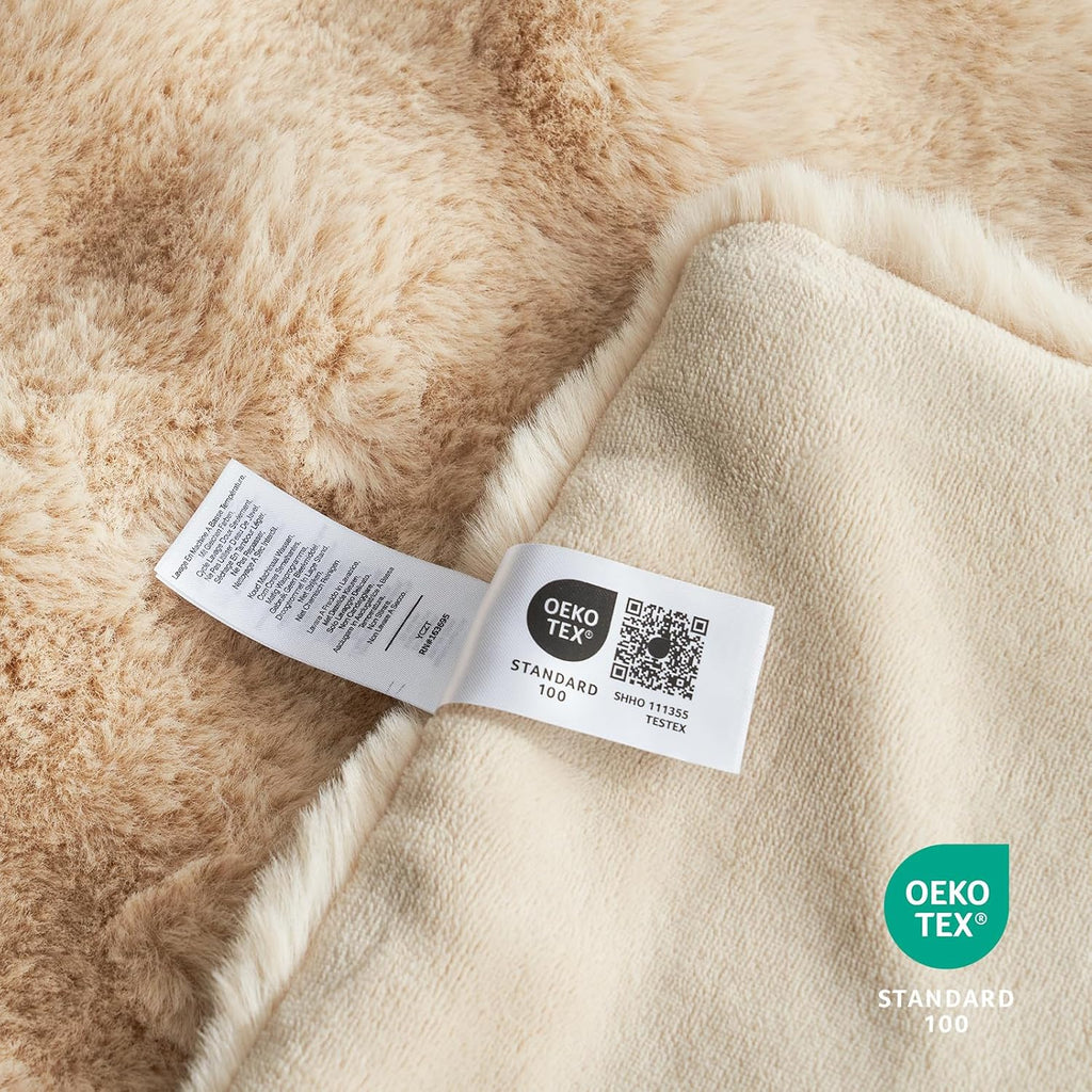 Faux Fur Throw Blanket for Couch, Fuzzy Soft Plush Thick Bubble Blanket for Sofa Bedroom Living Room, 60 * 80 Inches