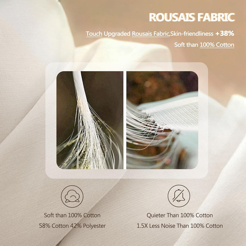 White Goose Feather Down Fiber Comforter Twin Duvet Insert Fluffy Hotel Comforter, Perfect for Your 