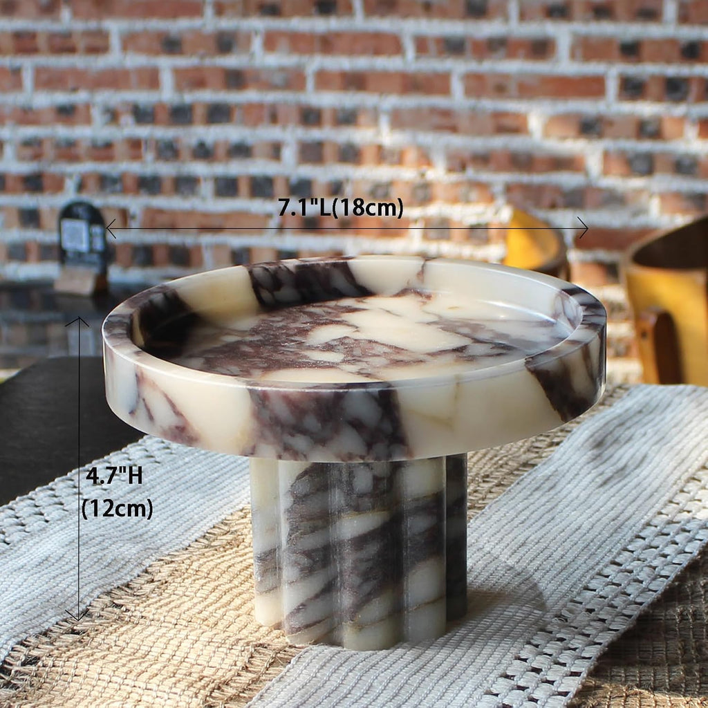 Natural Marble Tray with Legs, Vanity Decorative Tray for Countertop Organizer, Catchall Tray for Perfume, Candles