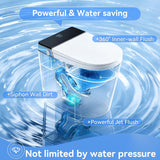 Smart Toilet with Bidet Built-in for Small Bathroom,One Piece Toilet with Self-Clean