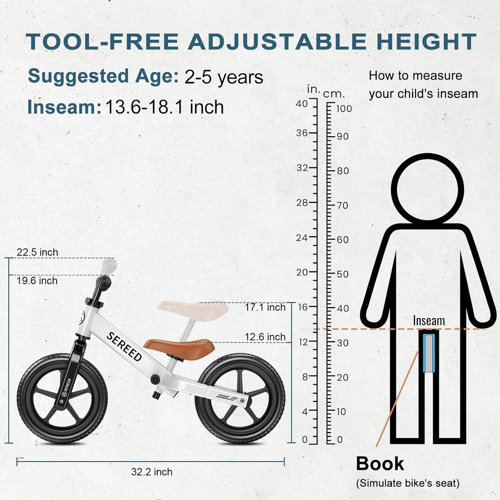 Toddler Balance Bike 2 Year Old, Gift for 2-3 Boys Girls, Adjustable