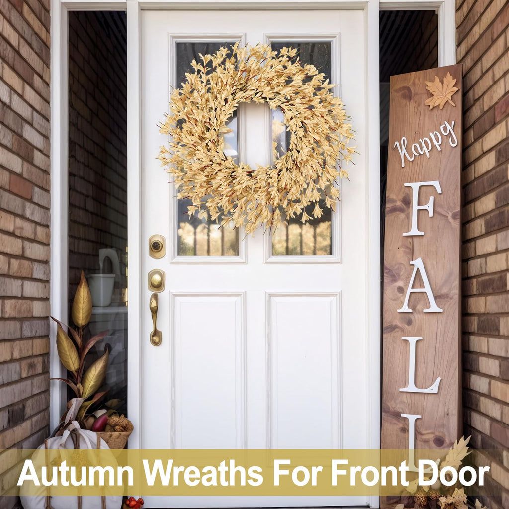 26 Inch Realistic Full Fall Wreaths for Front Door Outside Autumn Wreath