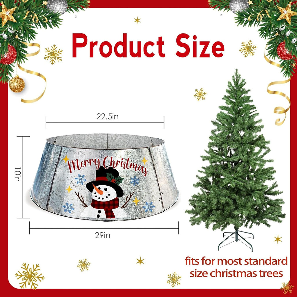 Christmas Tree Collar 29 Inch Diameter Base, Christmas Snowman Decor