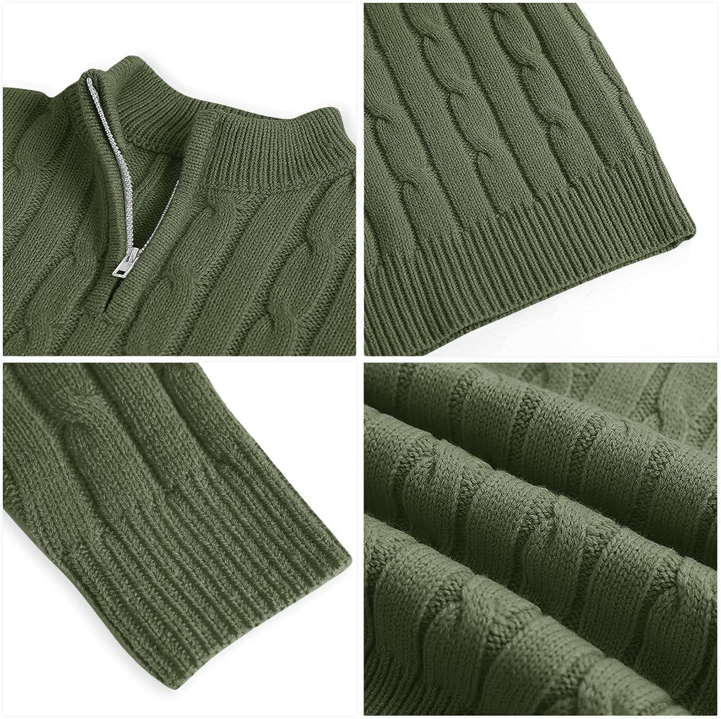 Toddler Boys Sweater Baby Cable Knit 1/4 Zip Sweaters Outfit