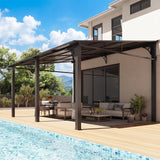 10' x 14' Lean to Gazebo, Upgraded Hardtop Outdoor Pergola w - Image 7