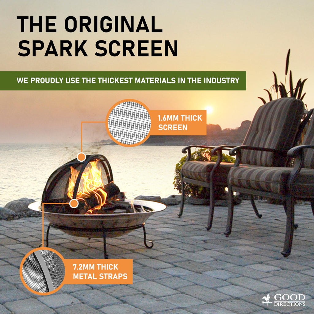 Fire Pit Spark Screen Hinged for Easy Access (36 inch)