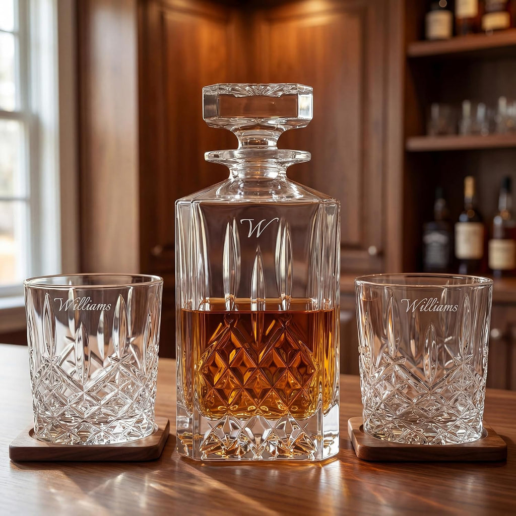 Engraved Markham 3-Piece Decanter Set, 32oz - Set of 3