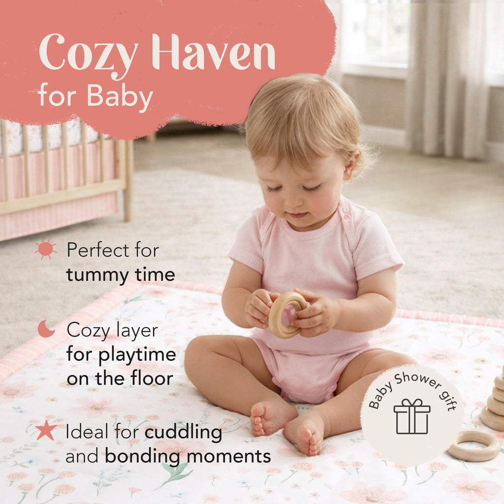 The Hōmistry 3-Piece Baby Crib Sheets Bedding Set for Boys & Girls - Reversible Quilt, Fitted Sheet, Crib Skirt