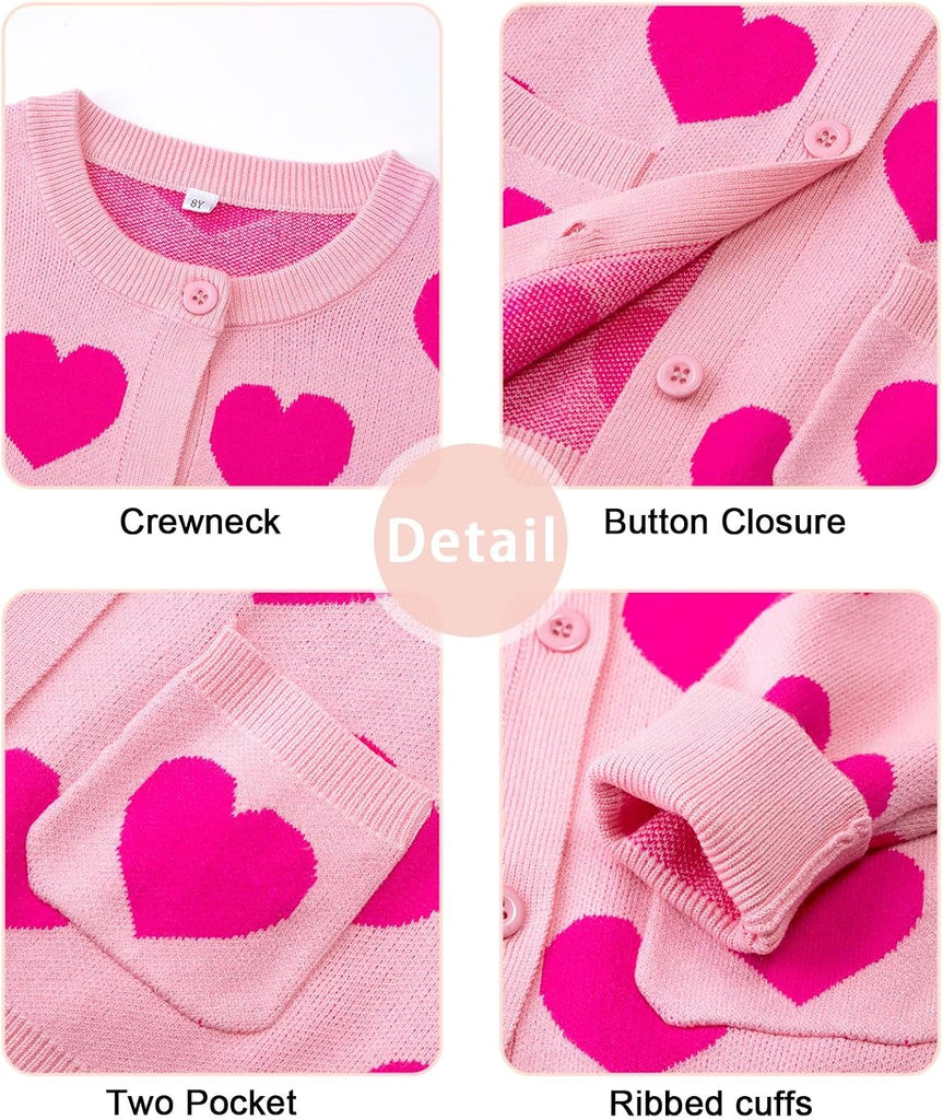 Long Sleeve Button Down Sweater Toddler Kids Knit School Uniforms Sweaters with Pockets