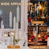 6 Set Wedding Gold Candelabra Centerpieces for Tables, 3 Arm Tall Acrylic Candle Holder Centerpiece with Clear Shades