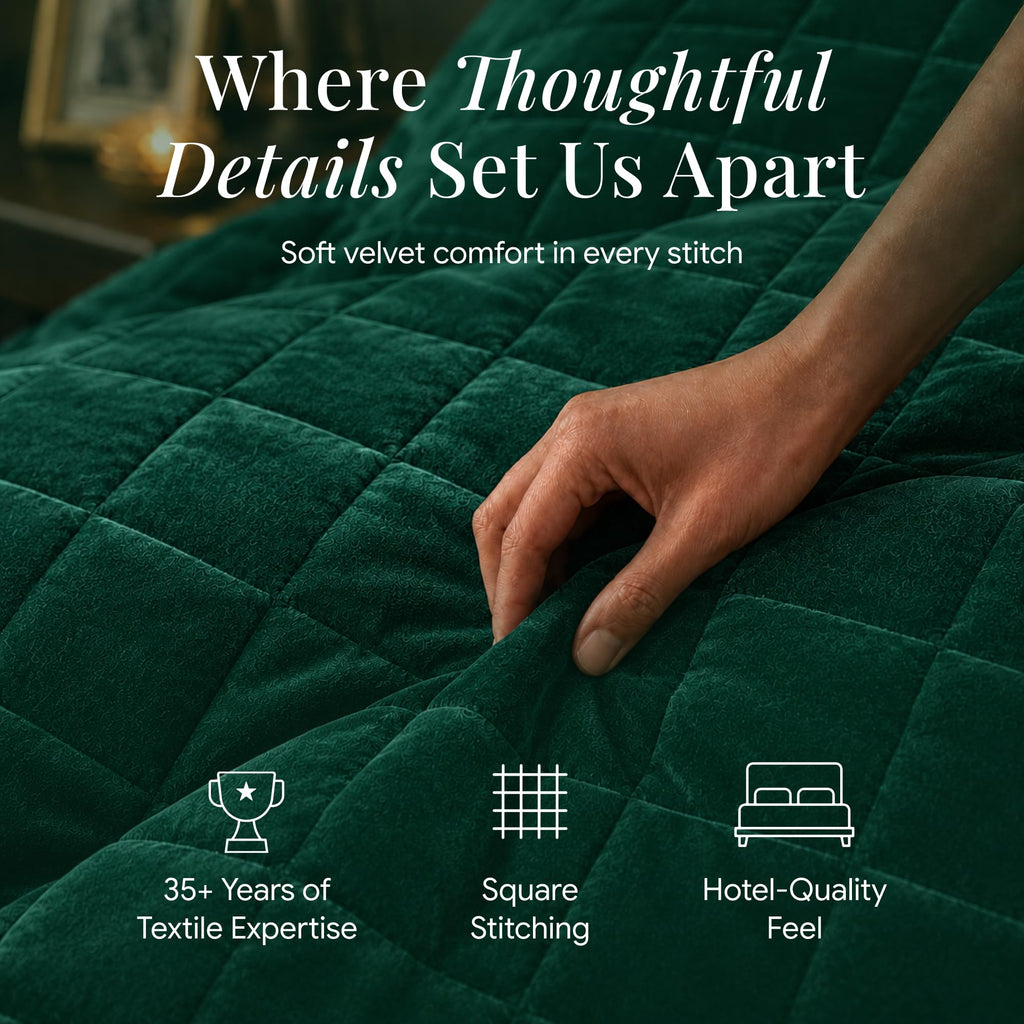 Florence Solid Quilt Set Emerald Green