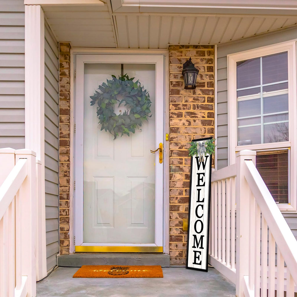 Welcome Sign for Front porch Standing 45"X9" Black