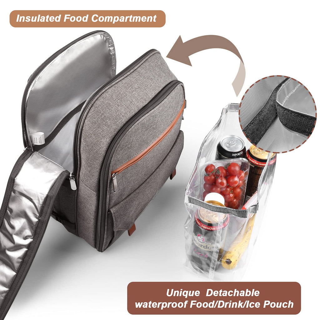 Picnic Backpack for 2 Person, Picnic Basket Set (Brush Beige)