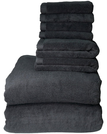 Egyptian Cotton Bath Towel Set, 650 GSM 8-Piece - 2 Oversized Bath Sheets (31"x63"), 2 Hand Towels (16"x31"), 4