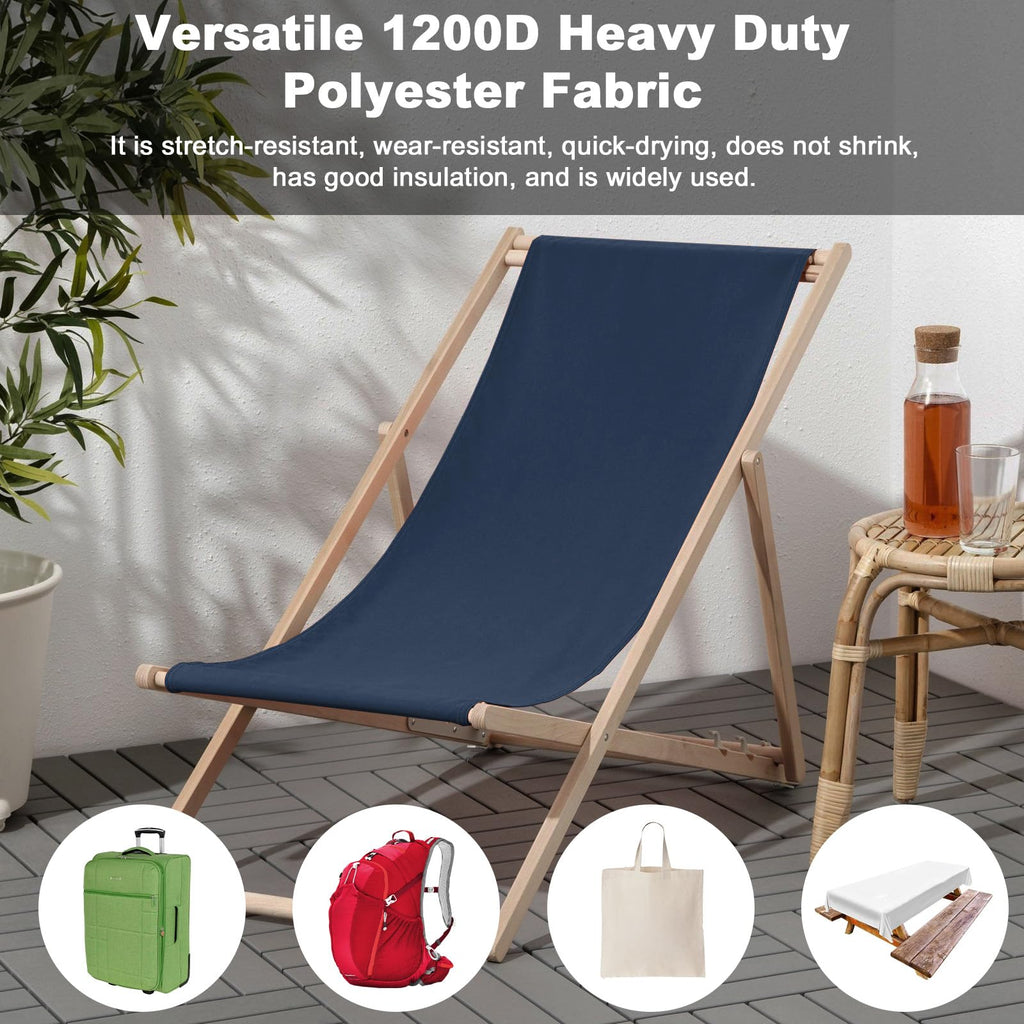 Waterproof Canvas Fabric by The Yard 1200D Upholstery 6 Yard Navy Blue