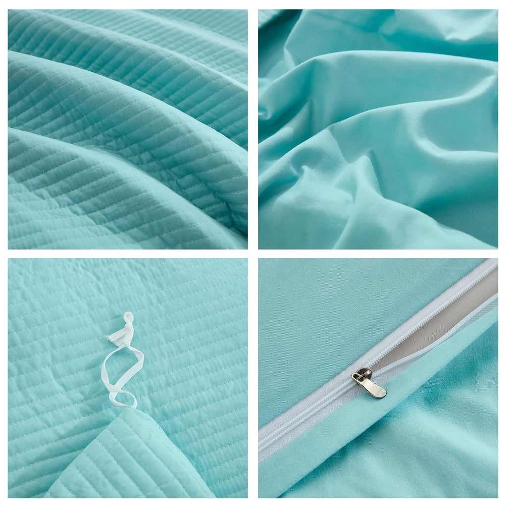 Stripe Quilted Duvet Cover Set, Soft Lightweight Coverlet, 3 Pieces Quilt Set Multi-Purpose Bedding Set for All