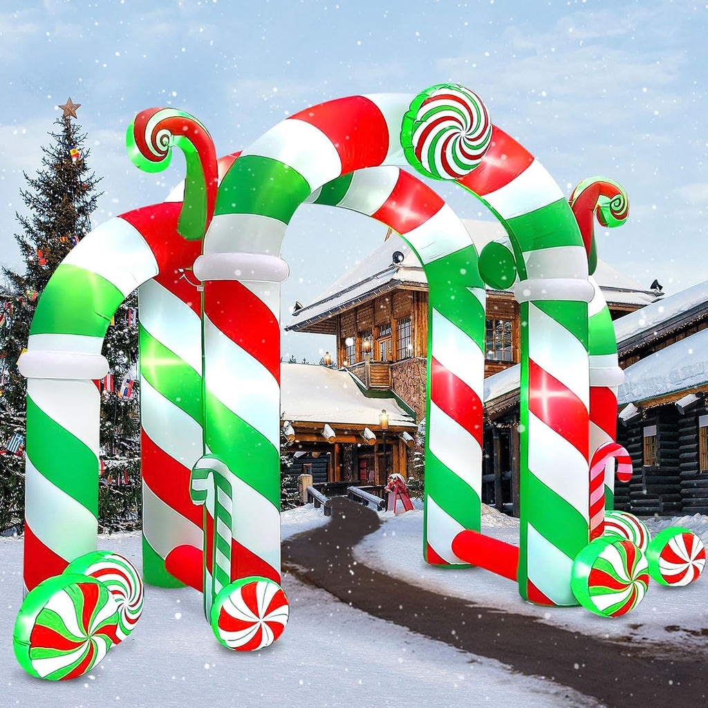 13FT Christmas Inflatables Arch, Giant Xmas Candy Arch Inflatable