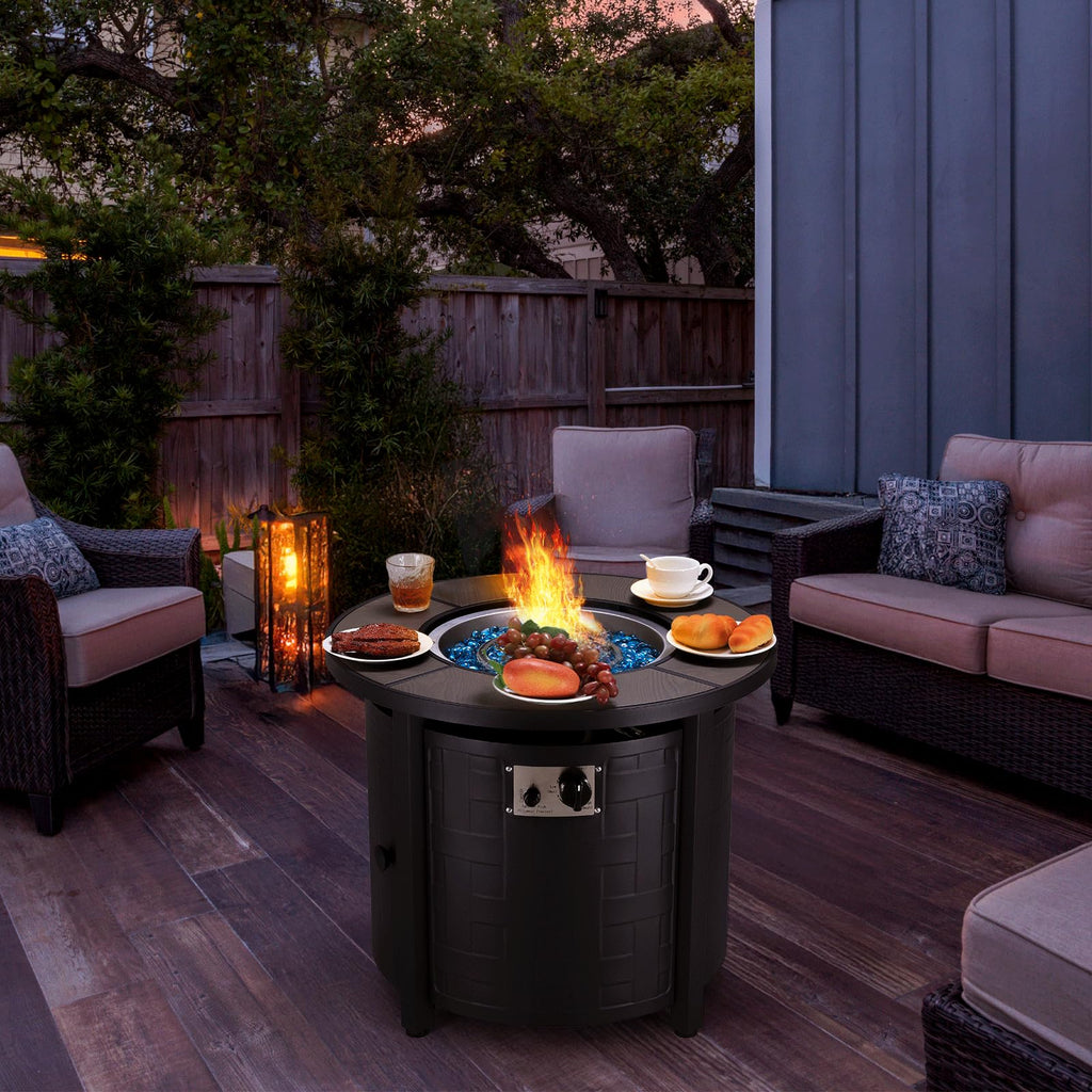 30-Inch Round Propane Fire Pit Table, 50, 000 BTU