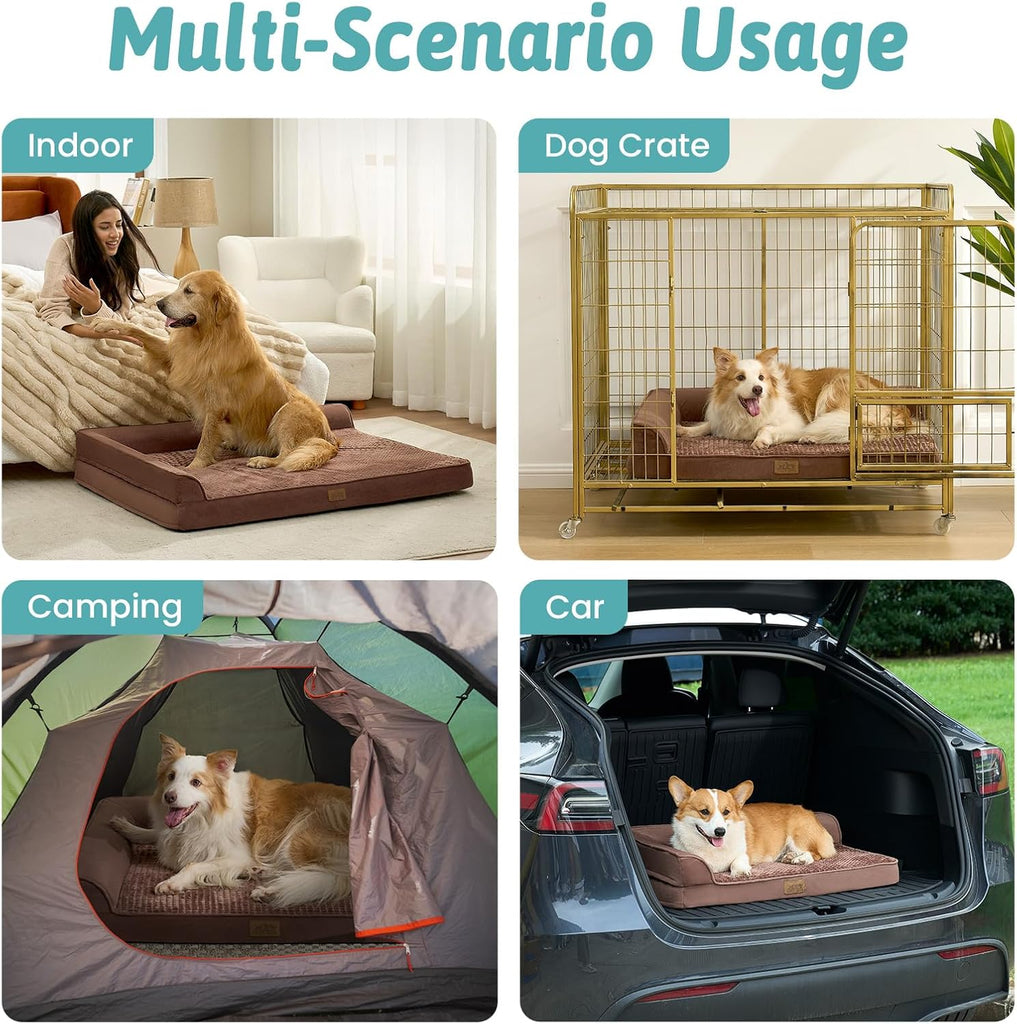 Orthopedic Dog Bed for Extra Large Dogs, L Shaped XL 44x32 inch