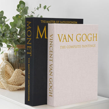 Book Shaped Storage Box Set of 2, Linen Black | Faux book organizer for bookshelf coffee table, eco-friendly