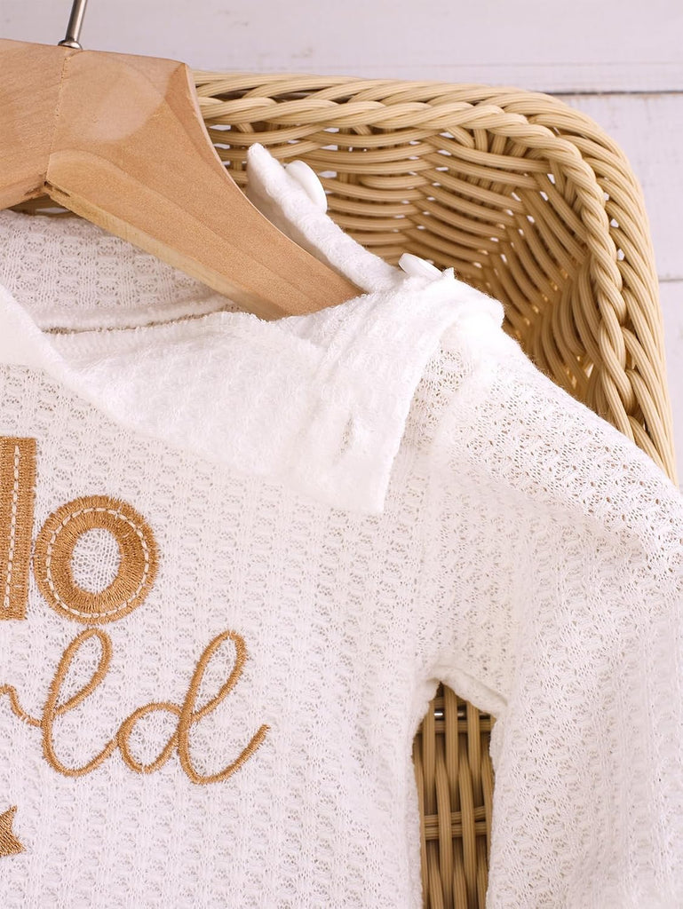 Newborn Baby Boy Girl Clothes Outfits Long Sleeve Romper Bodysuit Baby Shower Coming Home Outfit Shirt+Pants+Hat