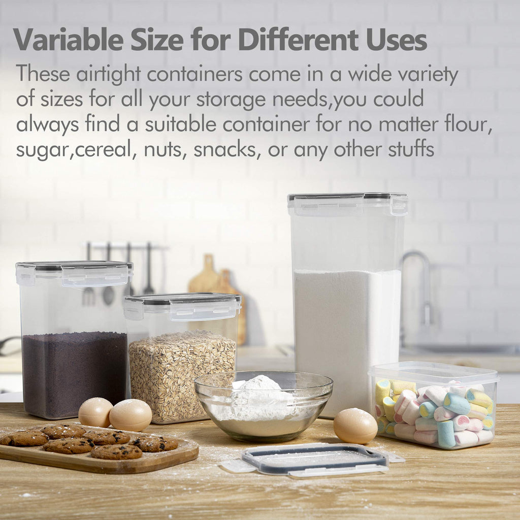 Airtight Food Storage Containers Set, 14 PCS Kitchen Storage Containers with Lids for Flour, Sugar and Cereal