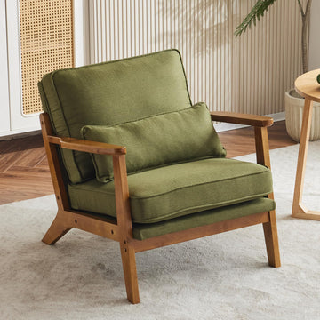 Mid-Century Lounge Accent Chair, Green