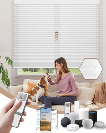 Motorized Cellular Shades, Custom Smart Motorized Blinds with Remote