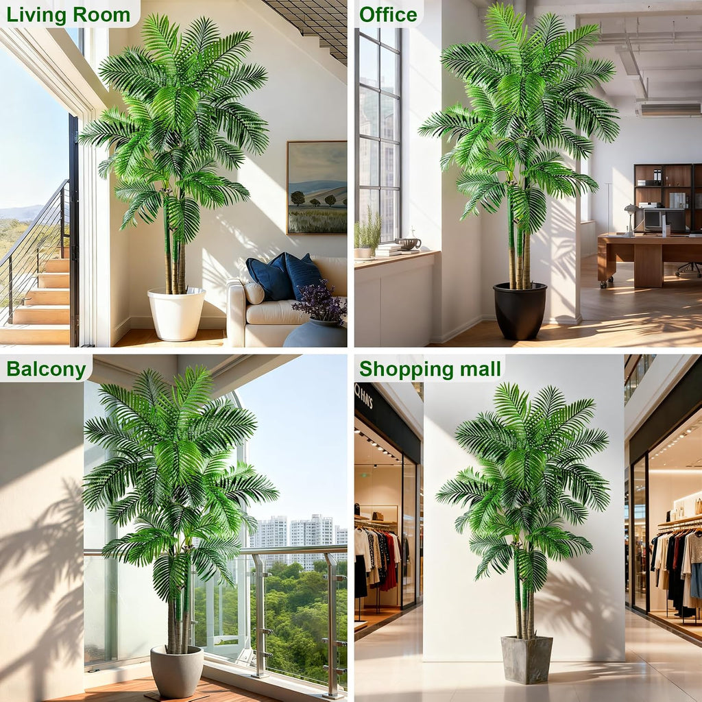 Big Artificial Palm Tree Tall Faux Tropical Trees Indoor Outdoor Realistic Floor Plants Large Fake Plant Living Room