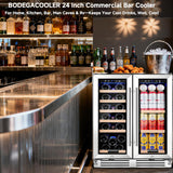 24 Inch Wine and Beverage Refrigerator, Dual Zone Wine and Bar Beverage Cooler