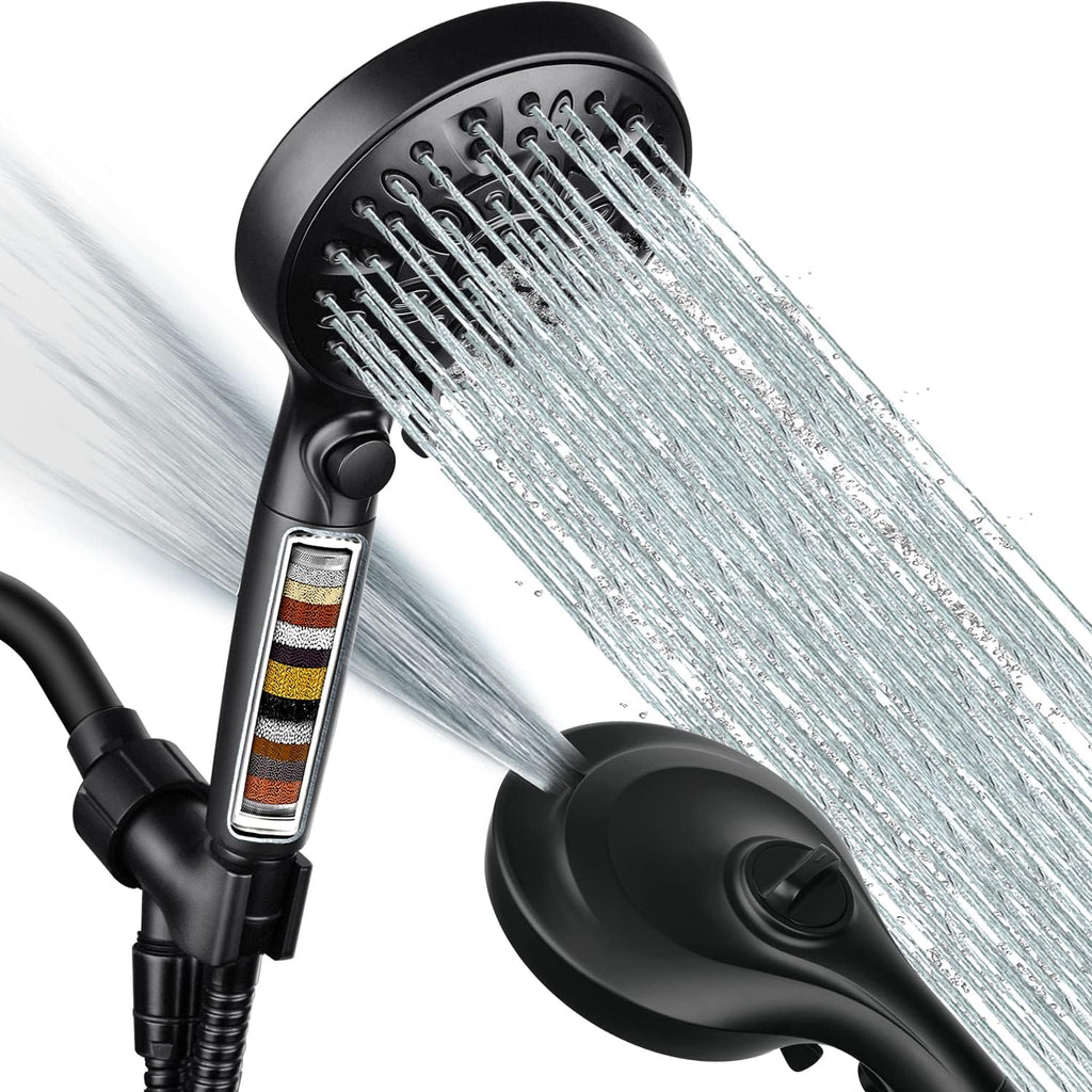 Filtered Shower Head with Handheld, 9 Spray Modes 2.5GPM High Pressure Showerhead with ON OFF Pause Switch