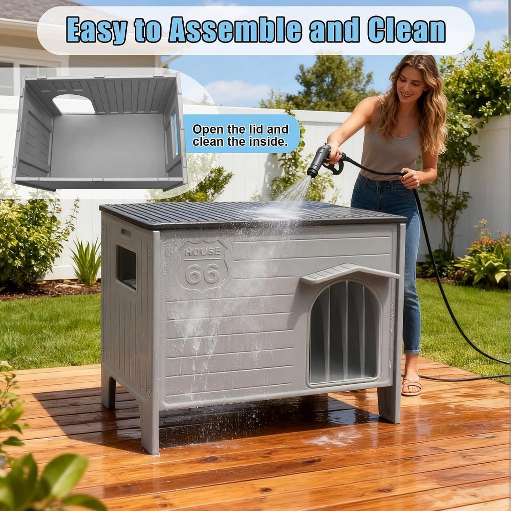 Heated Dog House Outdoor for Medium and Small Dog